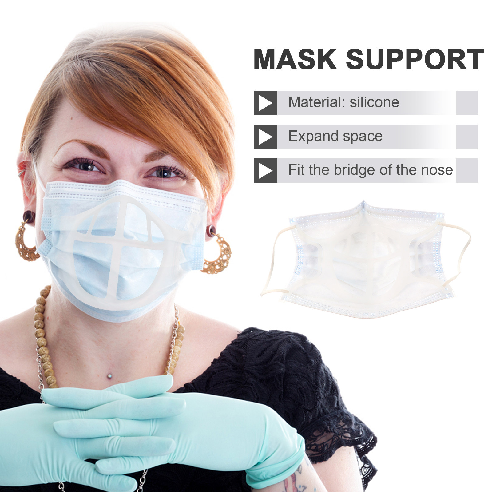 5Pcs Mask Bracket Silicone 3D  - Silicone Mask Bracket ulasan dan harga